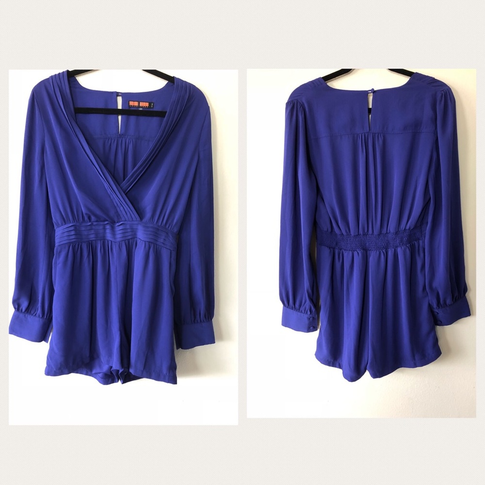 Love Tree Long Sleeve Cobalt Blue Romper Sz Large